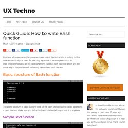 Quick Guide: How to write Bash function - UX Techno
