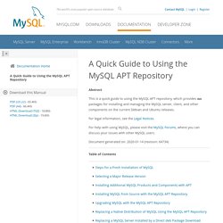 A Quick Guide to Using the MySQL APT Repository