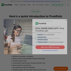 Quick Introduction To ProofHub
