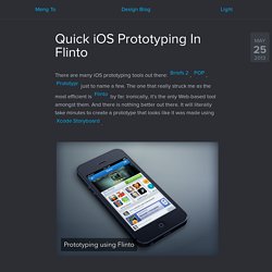 Quick iOS Prototyping In Flinto