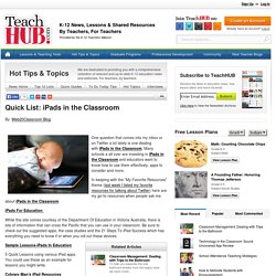 Quick List: iPad Resources For The Classroom
