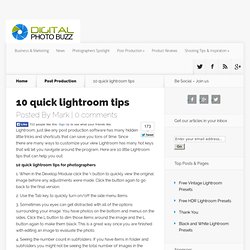 10 quick lightroom tips