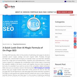 A Quick Look-Over At Magic Formula of On-Page SEO