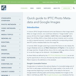 Quick guide to IPTC Photo Metadata and Google Images - IPTC
