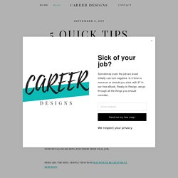 5 Quick Tips to Get The Offer — Career Designs