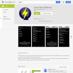 Quick Boot (Reboot) - Applications sur l'Android Market