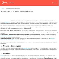 15 Quick Ways to Shrink Page Load Times