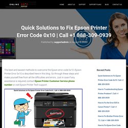 Quick Solutions to Fix Epson Printer Error Code 0x10