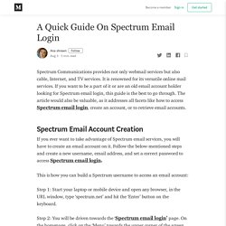 A Quick Guide On Spectrum Email Login