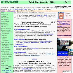 Quick Start Guide to HTML