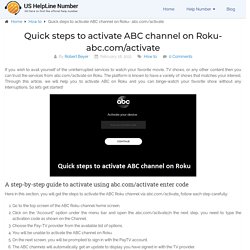 Quick steps to activate ABC channel on Roku- abc.com/activate