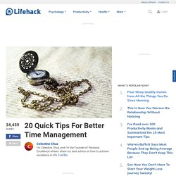 20 Quick Tips For Better Time Management