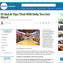 15 Quick Tips That Will Help You Get Hired Fast