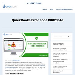 QuickBooks Error code 80029c4a