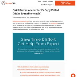 QuickBooks Accountant's Copy Failed (Make it unable to able)