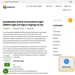 Quickbooks Online Accountant Login(QBOA Login) or Sign & Signup to use