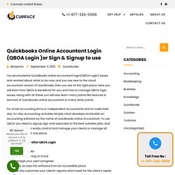 Quickbooks Online Accountant Login(QBOA Login) or Sign & Signup to use