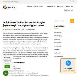 (QBOA)Quickbooks online accountant login or Sign in & Signup process