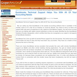 Quickbooks Technical Support Helps You With All Of Your Accounting Needs