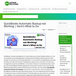 QuickBooks Automatic Backup not Working! Comprehensive Guide