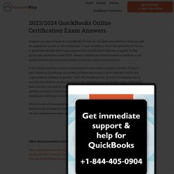 QuickBooks Online Certification Exam Answers 2020: Prepare With Confidence