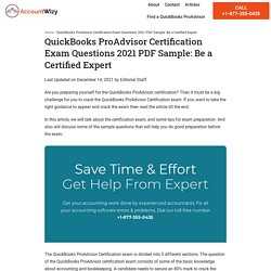 QuickBooks ProAdvisor Certification Exam Questions 2021: Be a Certified Expert