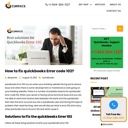 Quickbooks Error 102 - Complete Guide To Fix & Resolve