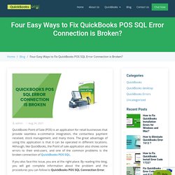 QuickBooks POS SQL Error Connection is Broken (Solved)
