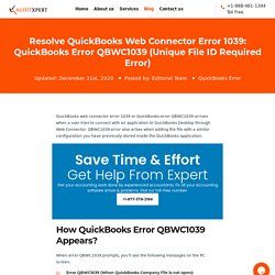 Fix QuickBooks Web Connector Error 1039: QuickBooks Error QBWC1039