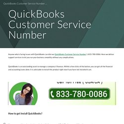 QuickBooks Customer Service Number California 1-833-780-0086