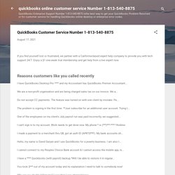 QuickBooks Customer Service Number 1-813-540-8875