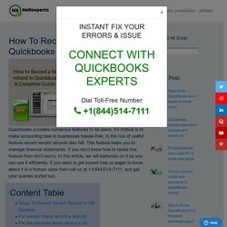 How To Record A Vendor Refund In QuickBooks Desktop?- A Complete Guide