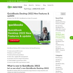 QuickBooks Desktop 2022 New Features & update