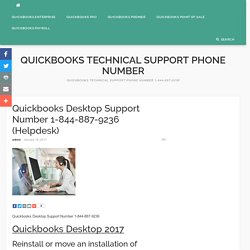 Quickbooks Desktop Support Number 1-844-887-9236 (Helpdesk)