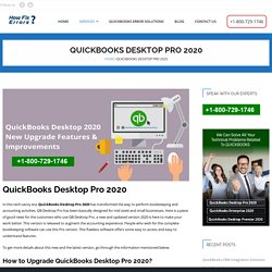 QuickBooks Desktop Pro 2020 Upgrade +1-800-729-1746