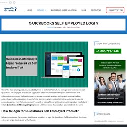 QuickBooks Self Employed Login Problem: +1-800-729-1746