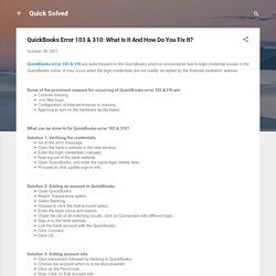 QuickBooks Error 103 & 310: What Is It And How Do You Fix It?