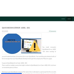 QuickBooks Error -6000, -301