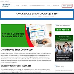 QuickBooks Error Code 6190 : How to Fix +1-800-729-1746