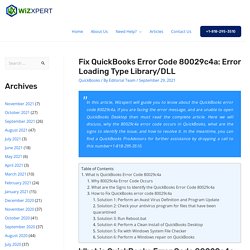 Fix QuickBooks Error Code 80029c4a: Can't Load DLL
