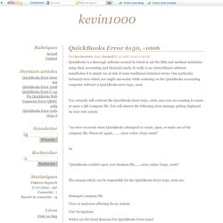 QuickBooks Error 6150, -1006 - kevin1000