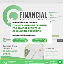 Common Errors to avoid in Quickbooks Online - Q Financial Advisors