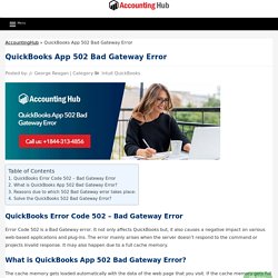 Fix QuickBooks App 502 Bad Gateway Error - 1844 313 4856