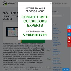 Quickbooks POS Socket Error 10060 : Resolving Method,How To Fix - HelloXperts