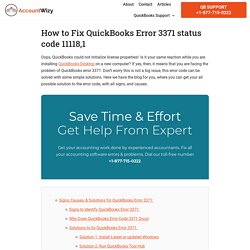 QuickBooks Error 3371: QuickBooks Could Not Initialize Licence Properties