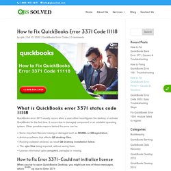 How to Fix QuickBooks Error 3371 Code 11118 - Could not initialize license