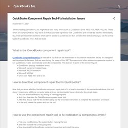 QuickBooks Component Repair Tool-Fix Installation Issues