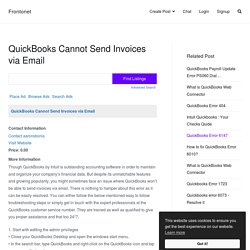 QuickBooks Cannot Send Invoices via Email - Business - QuickBooks Cannot Send Invoices via Email - Frontonet