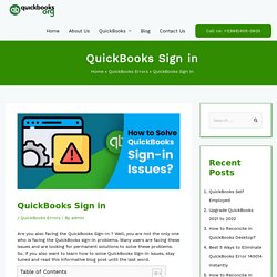 Solve QuickBooks Sign-In Issues